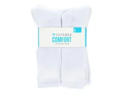 6 Pair Comfort Cushioned Crew Socks|Sof Sole Hot