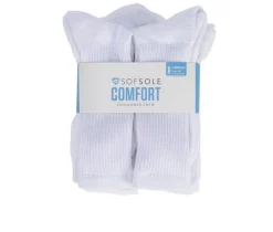 6 Pair Comfort Cushioned Crew Socks|Sof Sole Online