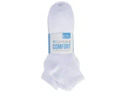 6 Pair Comfort Cushioned Quarter Socks|Sof Sole Outlet
