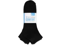 6 Pair Comfort Cushioned Quarter Socks|Sof Sole Outlet