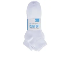 6 Pair Comfort Cushioned Quarter Socks|Sof Sole Online