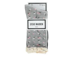 4 Pack Ditsy Floral Crochet Welt Crew Socks|Steve Madden Discount