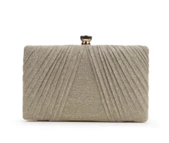 Pleated Glitter Clutch|Vanessa Clearance