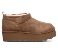 Bearpaw Cozy>Women's Retro Super Short Vegan Platform Winter Booties
