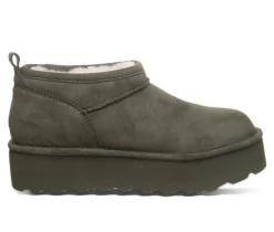 Women's Retro Super Short Vegan Platform Winter Booties|Bearpaw Clearance