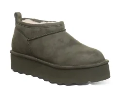 Women's Retro Super Short Vegan Platform Winter Booties|Bearpaw Clearance
