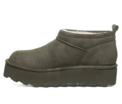 Women's Retro Super Short Vegan Platform Winter Booties|Bearpaw Clearance