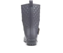 Women's Solid Quilted Rain Boots|Capelli New York Outlet