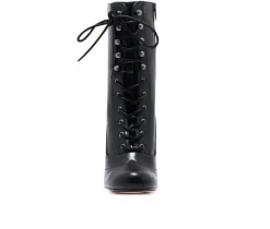 Women's Claire Lace Up Mid Calf Booties|Chelsea Crew Discount