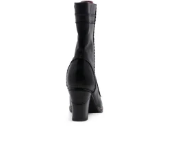 Women's Glimpse Mid Calf Lace Up Heeled Boots|Chelsea Crew Outlet