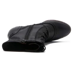Women's Glimpse Mid Calf Lace Up Heeled Boots|Chelsea Crew Outlet