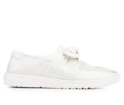HEYDUDE Boat Shoes & Slip-Ons>Women's Wendy Bow Shimmer Metallic Casual Shoes