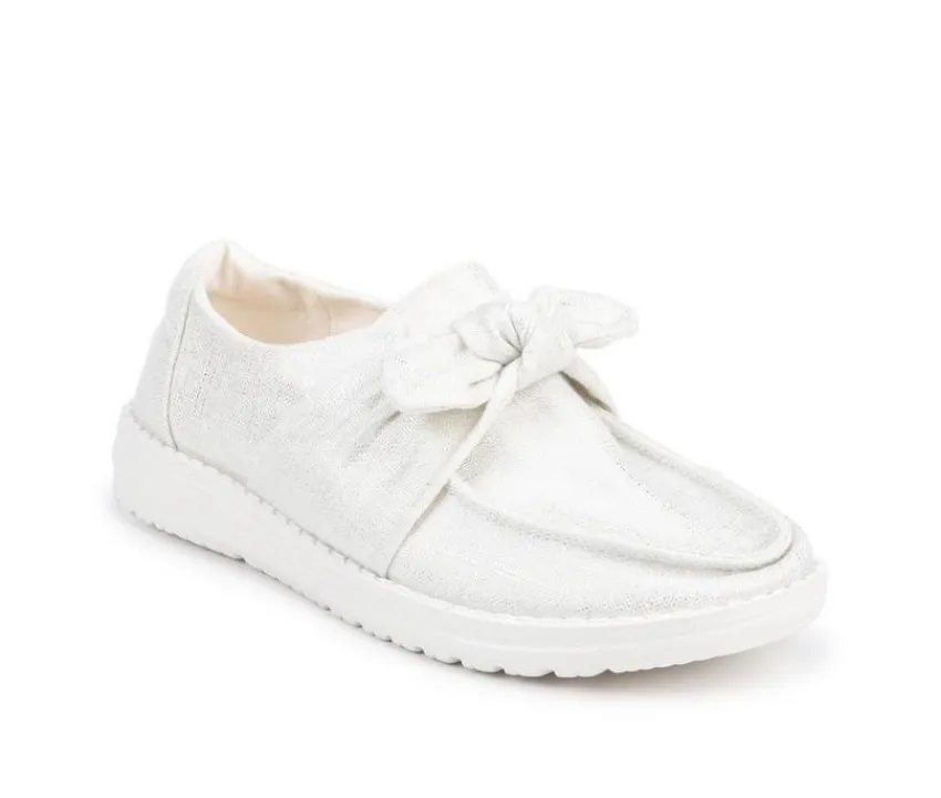 HEYDUDE Boat Shoes & Slip-Ons>Women's Wendy Bow Shimmer Metallic Casual Shoes