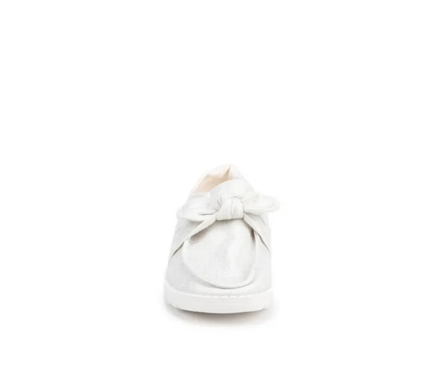 HEYDUDE Boat Shoes & Slip-Ons>Women's Wendy Bow Shimmer Metallic Casual Shoes