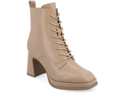 Journee Collection Lace Up|Dress>Women's Kalindi Lace Up Heeled Booties