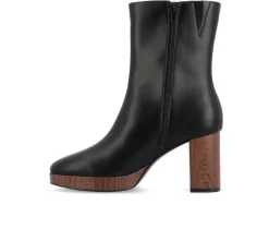 Women's Romer Block Heeled Platform Booties|Journee Collection New