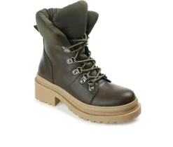 Women's Irrah Heeled Combat Booties|Journee Collection