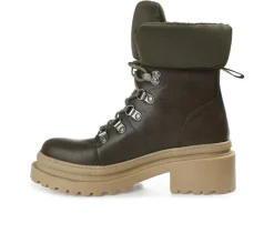 Women's Irrah Heeled Combat Booties|Journee Collection