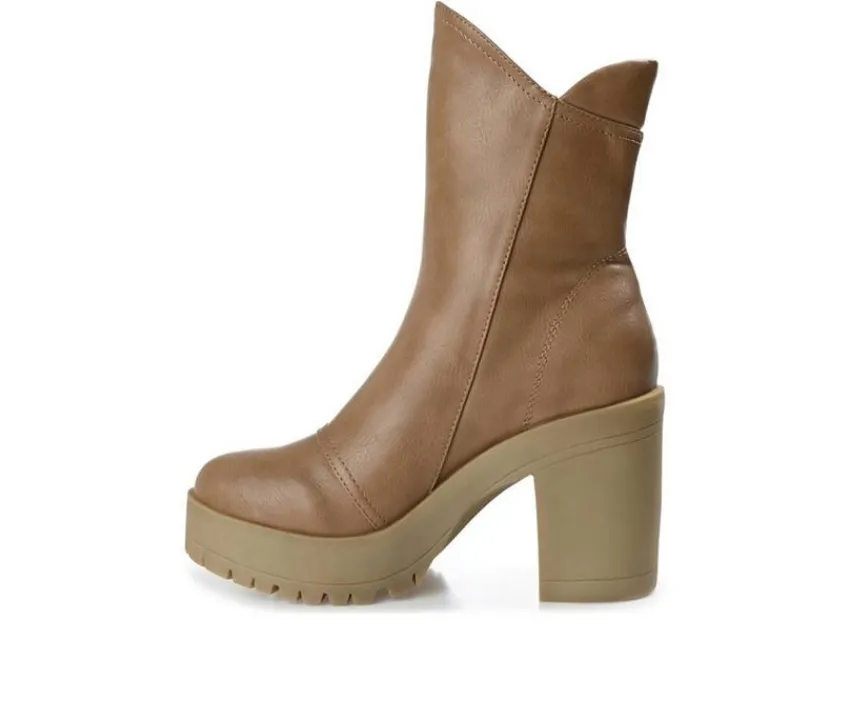 Women's Jaquie Block Heel Platform Booties|Journee Collection Outlet