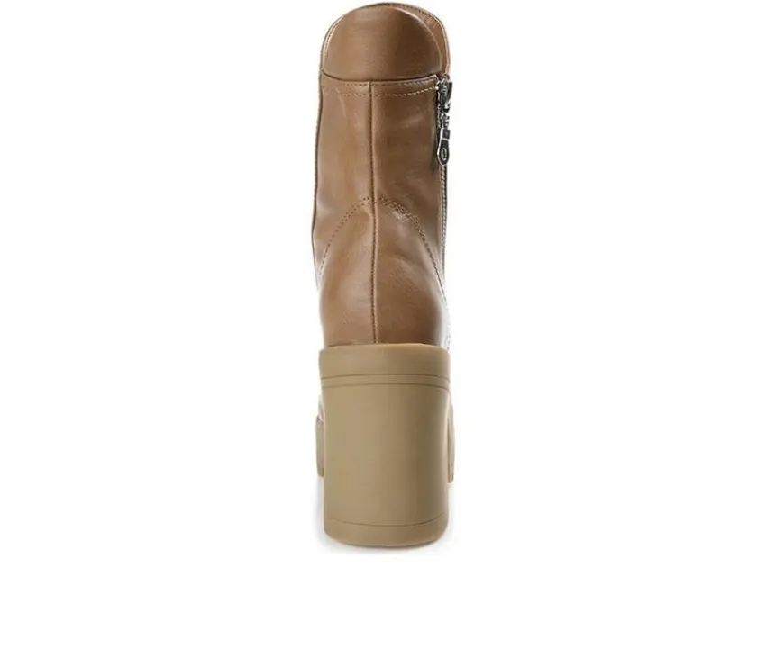 Women's Jaquie Block Heel Platform Booties|Journee Collection Outlet
