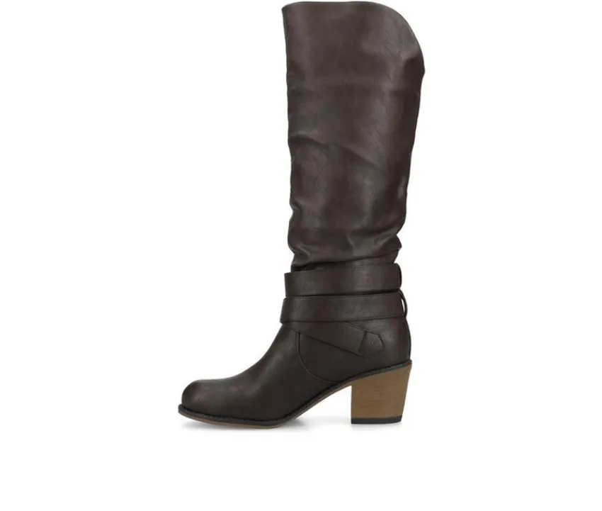 Journee Collection Moto|Tall>Women's Late Wide Calf Knee High Boots