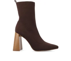 Women's Noralinn Heeled Stretch Knit Booties|Journee Collection Best