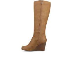 Women's Langly Wedge Knee High Boots|Journee Collection Clearance