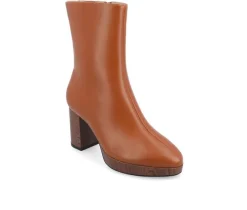 Women's Romer Block Heeled Platform Booties|Journee Collection Hot