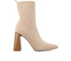 Women's Noralinn Heeled Stretch Knit Booties|Journee Collection Best