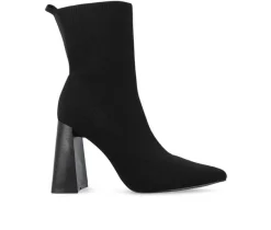 Journee Collection Dress>Women's Noralinn Heeled Stretch Knit Booties