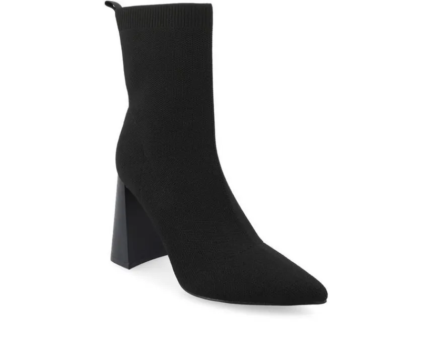 Journee Collection Dress>Women's Noralinn Heeled Stretch Knit Booties