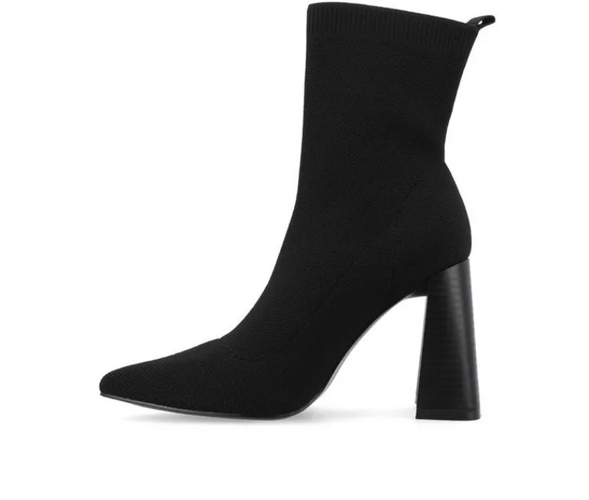 Journee Collection Dress>Women's Noralinn Heeled Stretch Knit Booties