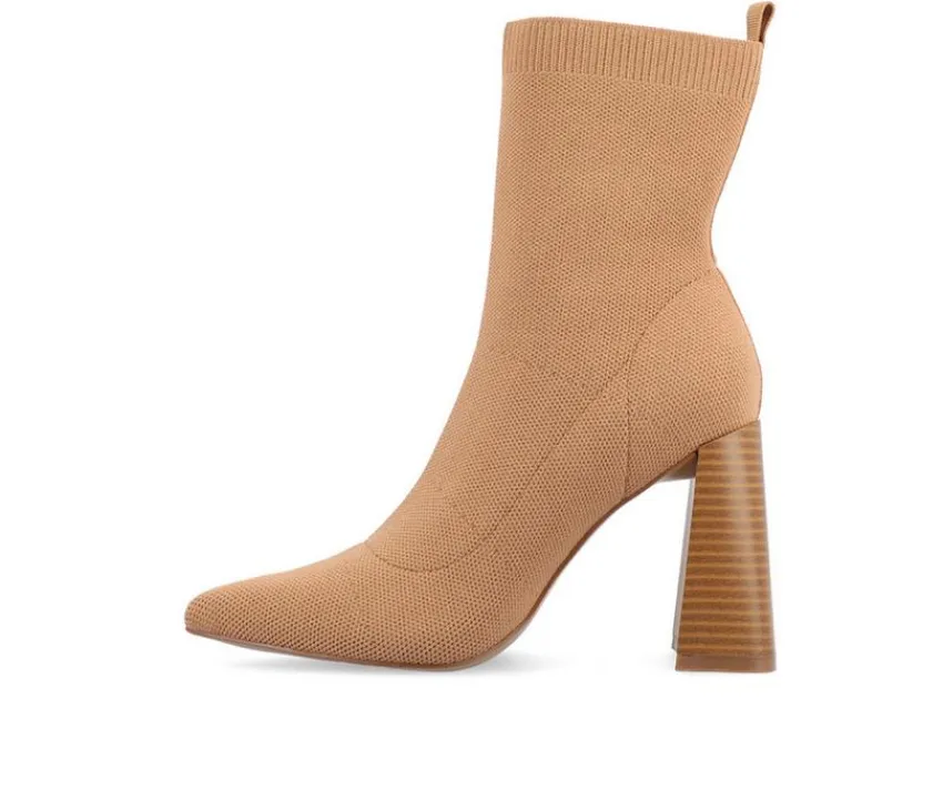 Women's Noralinn Heeled Stretch Knit Booties|Journee Collection