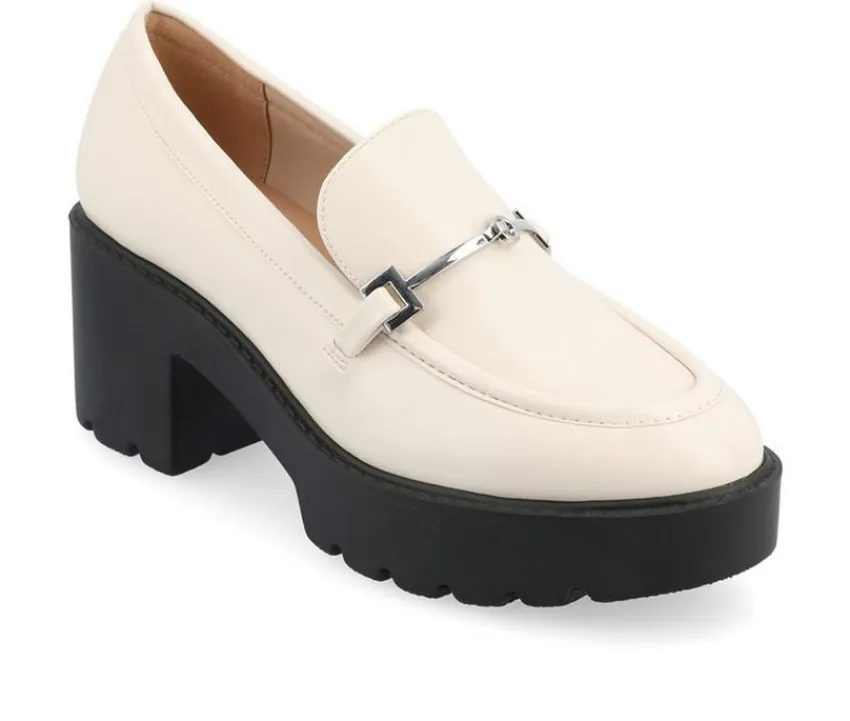 Women's Keeziah Chunky Heeled Loafers|Journee Collection Clearance