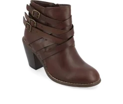Women's Strap Wide Width Booties|Journee Collection Best