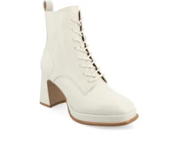 Journee Collection Lace Up|Dress>Women's Kalindi Lace Up Heeled Booties
