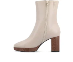 Women's Romer Block Heeled Platform Booties|Journee Collection Clearance