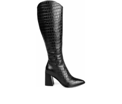 Women's Laila-XWC Knee High Heeled Boots|Journee Signature Online