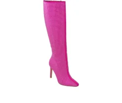 Women's Diamond Knee High Stiletto Boots|Lady Couture Hot