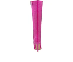 Women's Diamond Knee High Stiletto Boots|Lady Couture Hot