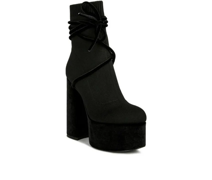 Women's After Pay Platform Heeled Booties|London Rag Online