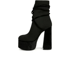 Women's After Pay Platform Heeled Booties|London Rag Online