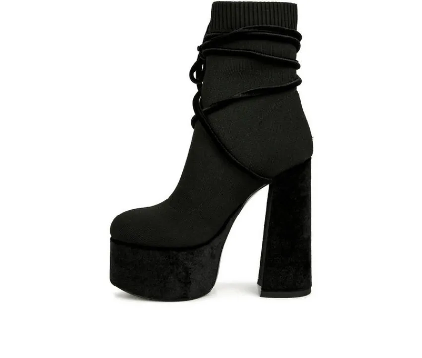 Women's After Pay Platform Heeled Booties|London Rag Online