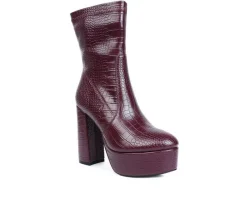 Women's Big Six Platform Heeled Booties|London Rag Clearance