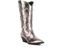 London Rag Tall|Dress>Women's Cowboy Metallic Western Boots