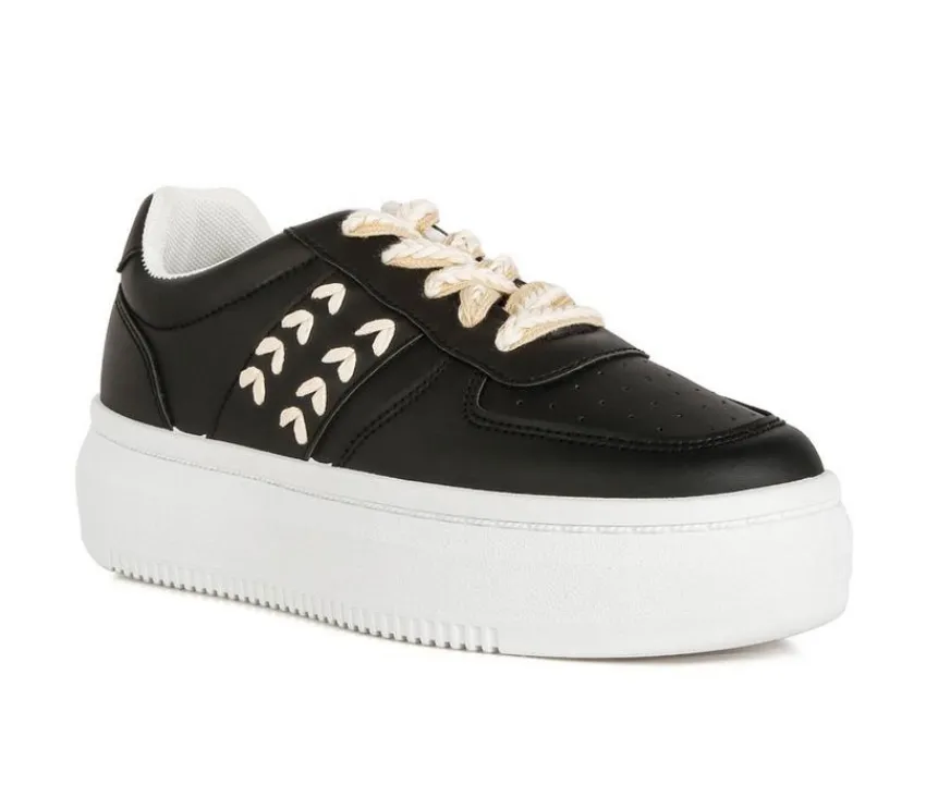 London Rag Platform>Women's Cross Stitch Platform Sneakers