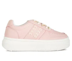 Women's Cross Stitch Platform Sneakers|London Rag Clearance