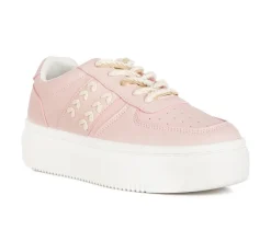 Women's Cross Stitch Platform Sneakers|London Rag Clearance