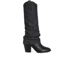 London Rag Tall|Dress>Women's Fab Cowboy Knee High Boots