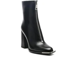 London Rag Dress>Women's Flower Blade Block Heel Booties